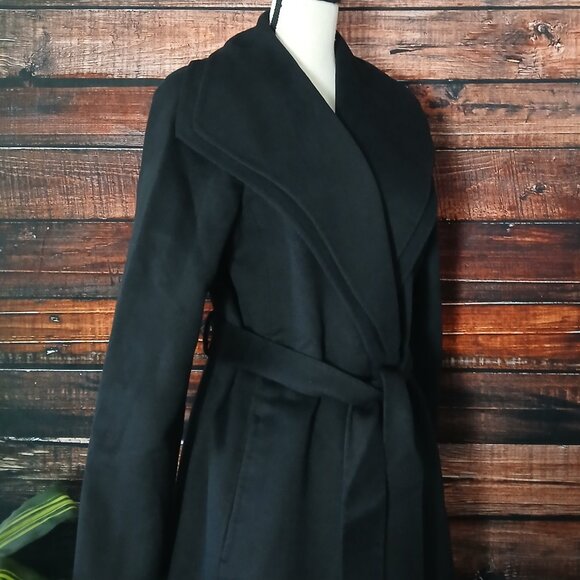 NWT Tahari XL Long Double Face Wool Blend Wrap Coat Belted - Picture 8 of 13